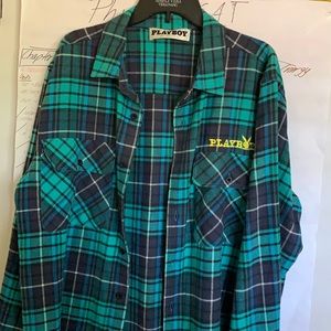 Playboy teal stripes shirt